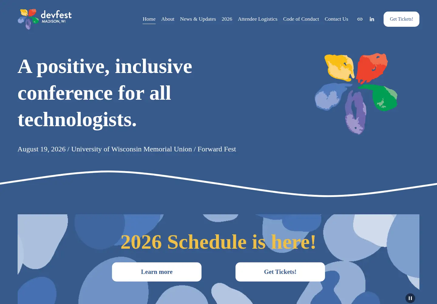 Captured homepage of devfestwi.com in the current scan