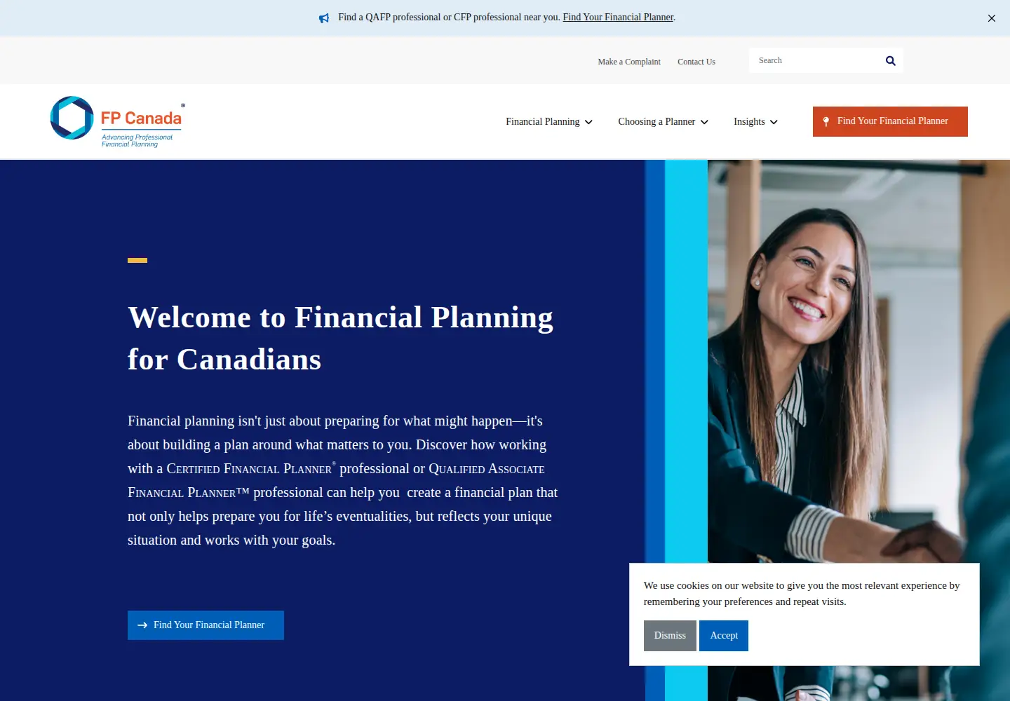 Screenshot of financialplanningforcanadians.ca