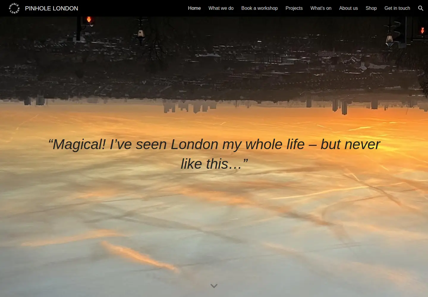 Captured homepage of pinholelondon.org in the current scan