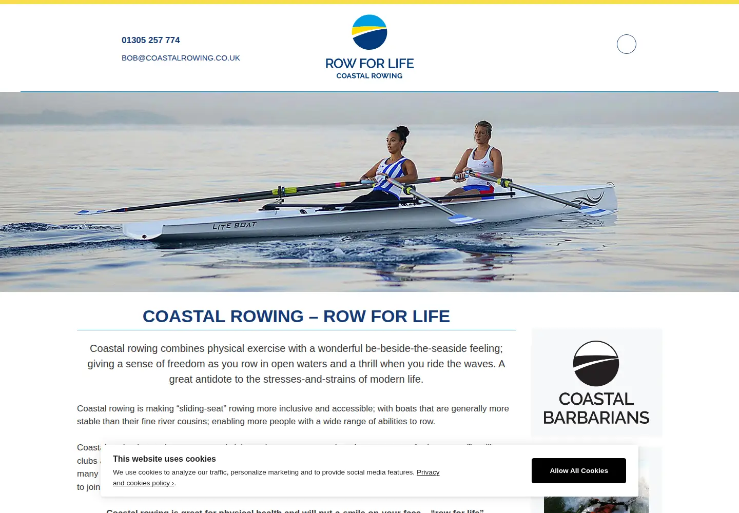 Screenshot of coastalrowing.co.uk