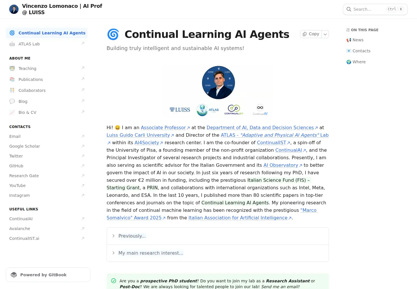Screenshot of vincenzolomonaco.com