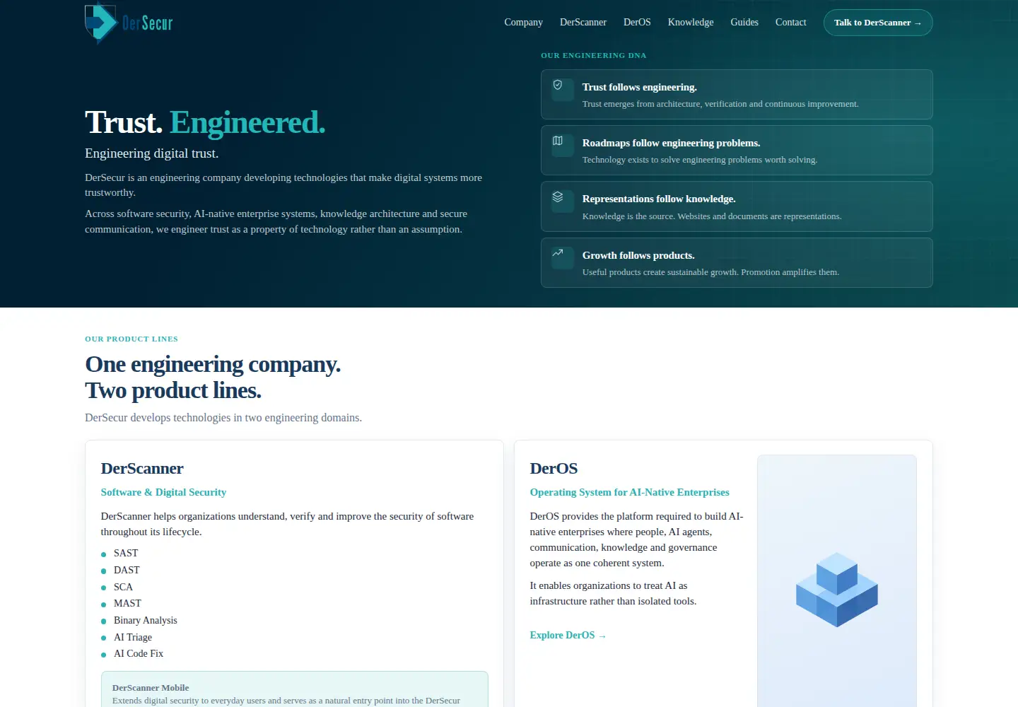 Captured homepage of dersecur.com in the current scan
