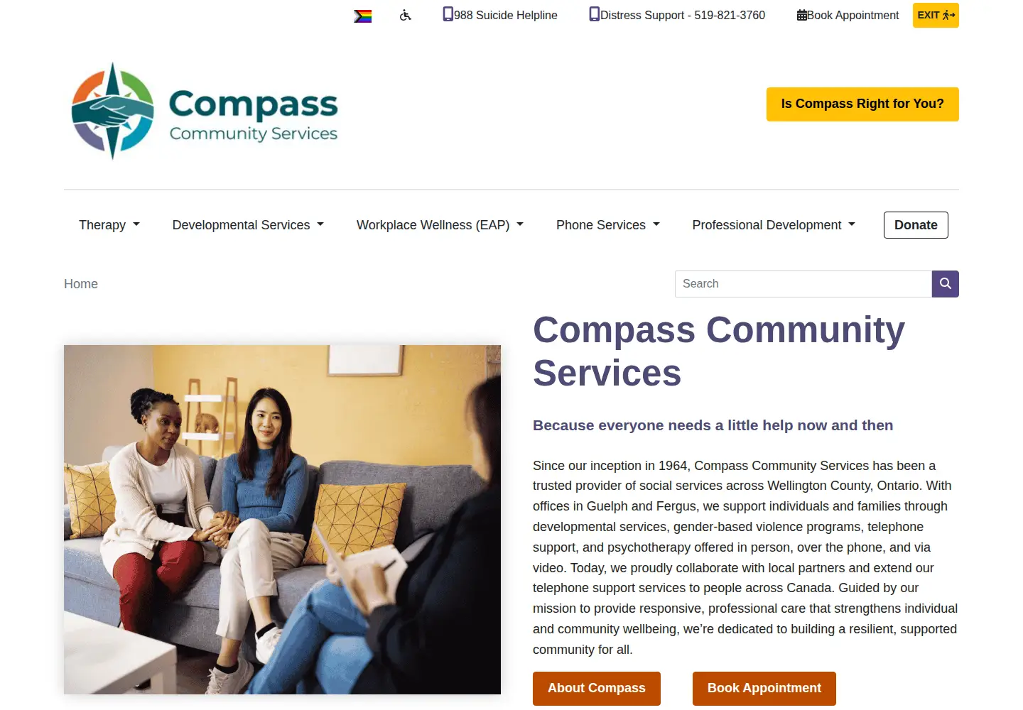 Screenshot of compasscs.org