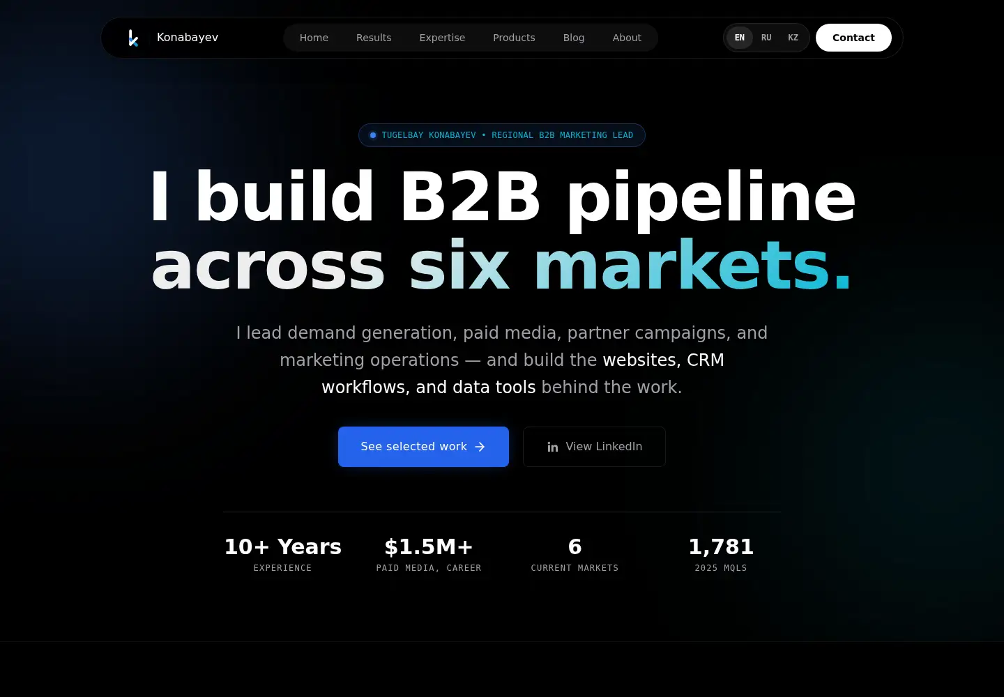 Screenshot of konabayev.com
