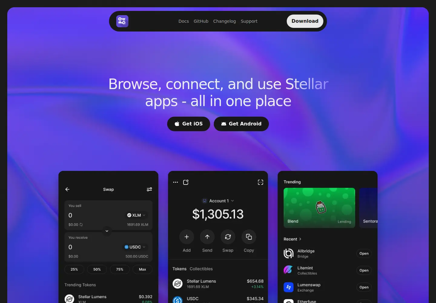 Screenshot of freighter.app