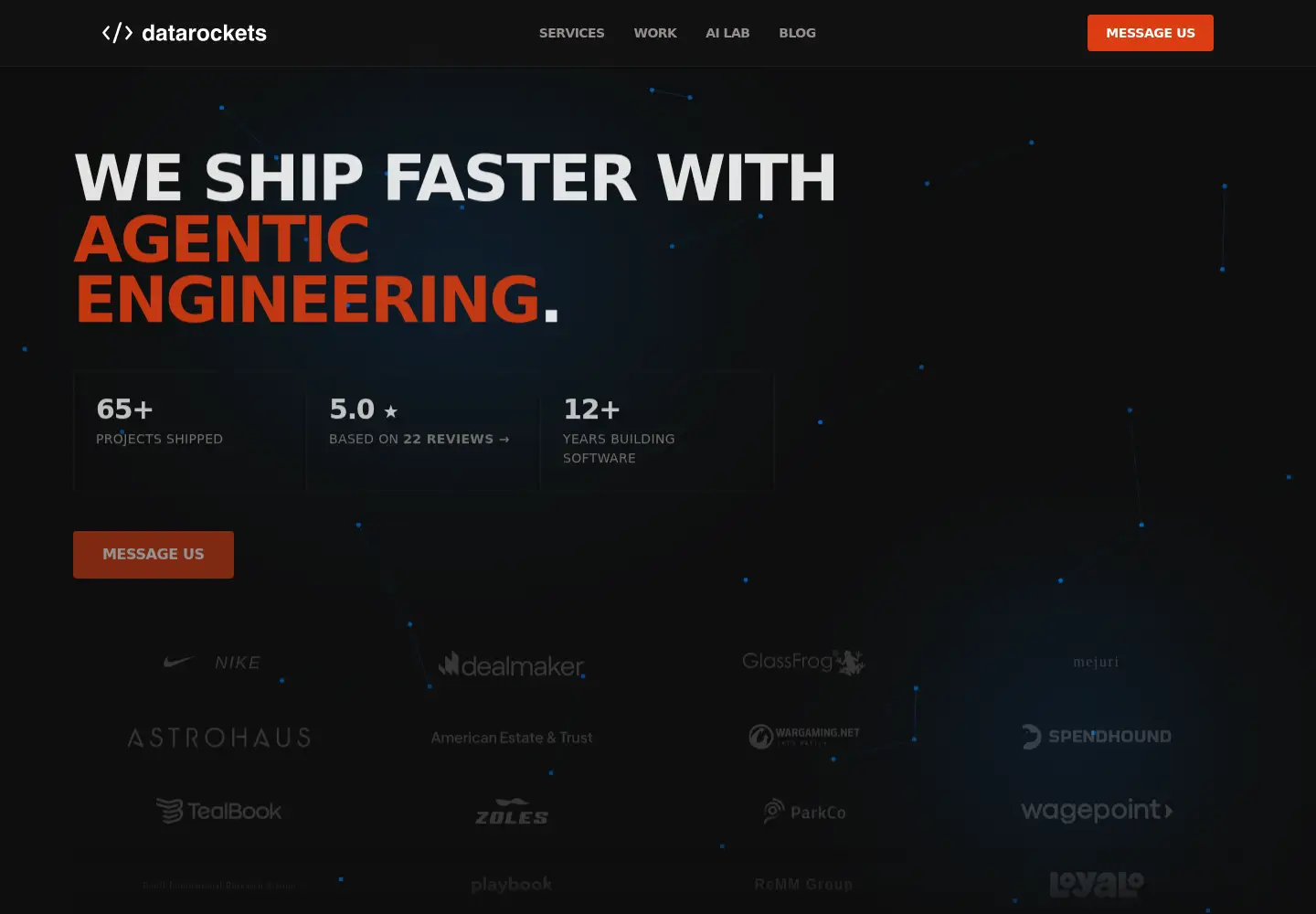 Screenshot of datarockets.com