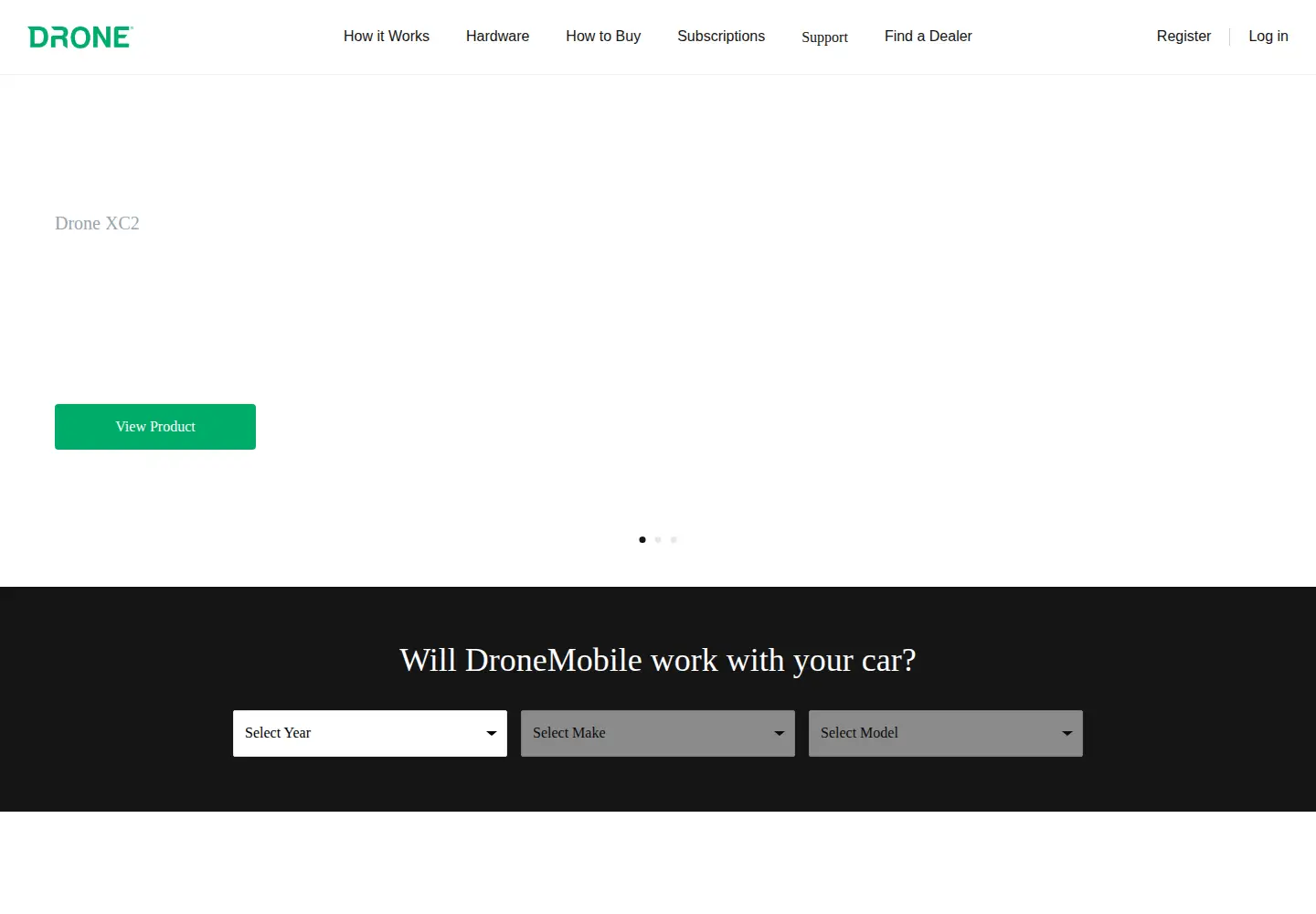 Captured homepage of dronemobile.com in the current scan
