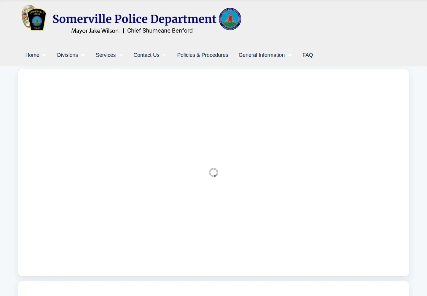 Captured homepage of somervillepd.com in the current scan