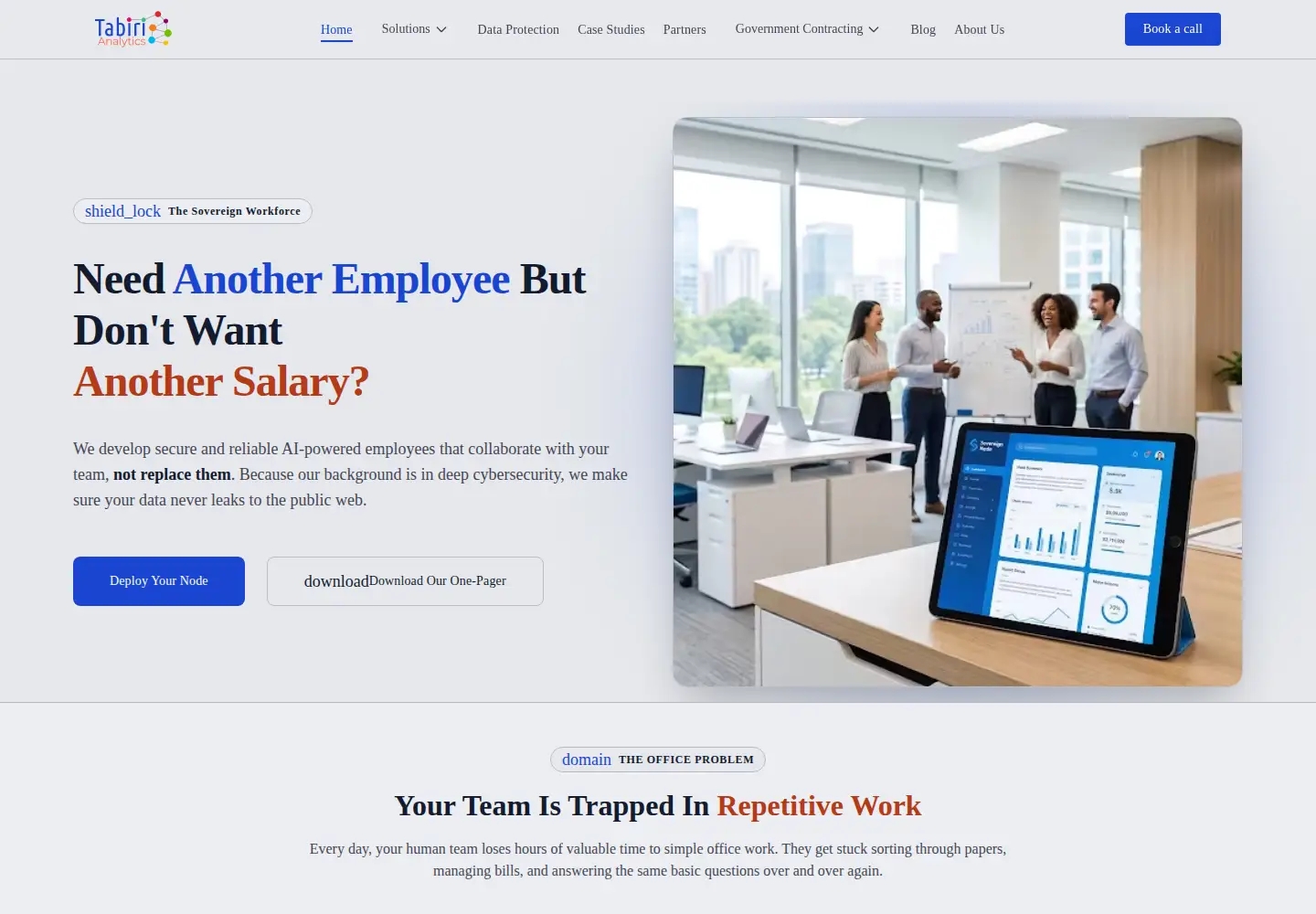 Screenshot of tabirianalytics.com