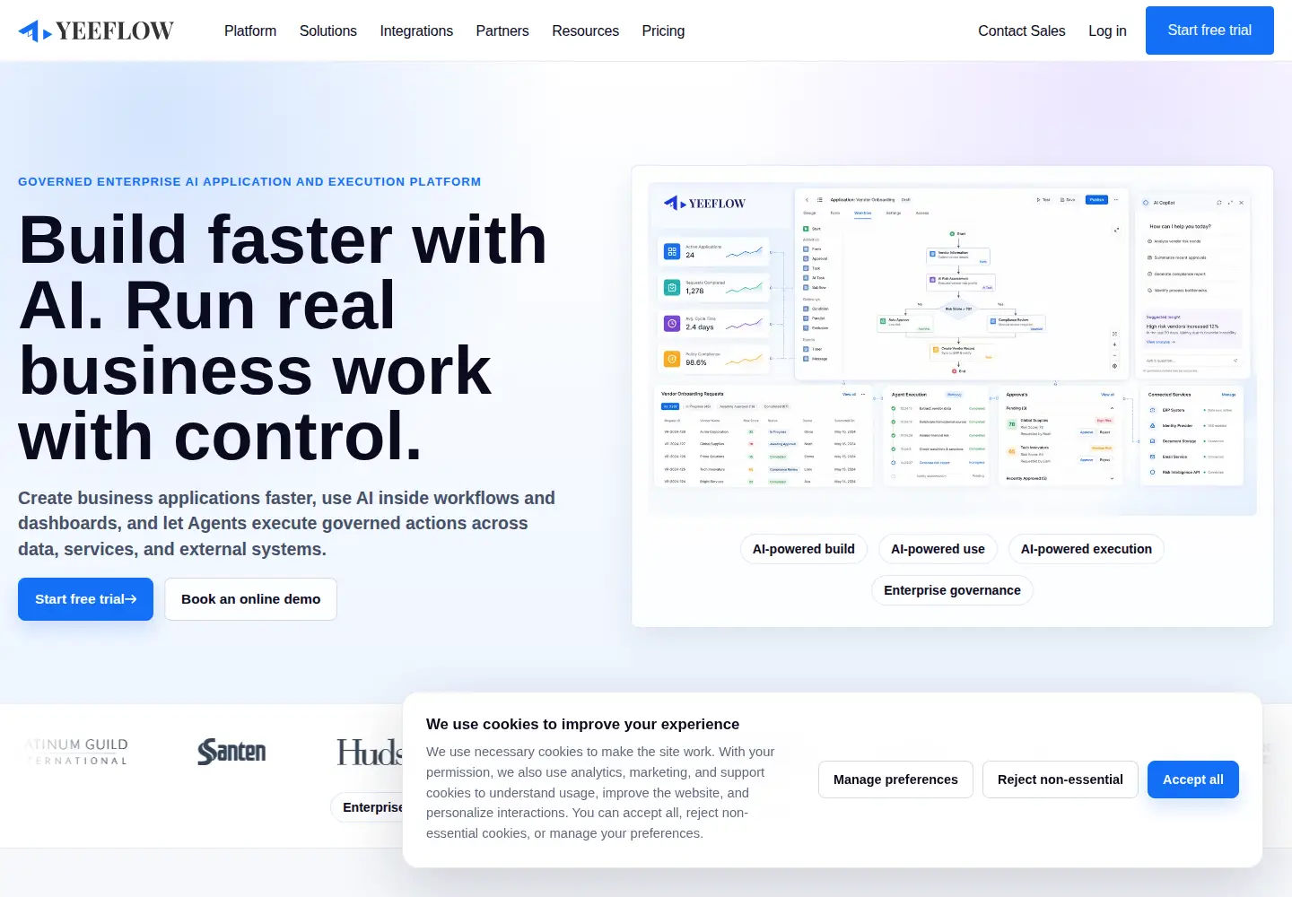 Screenshot of yeeflow.com