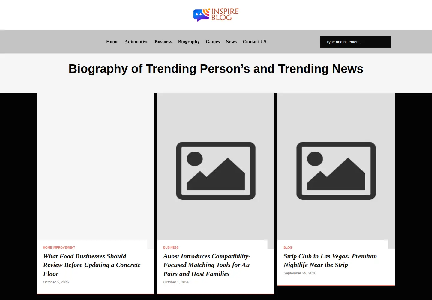 Screenshot of inspirebyblog.com