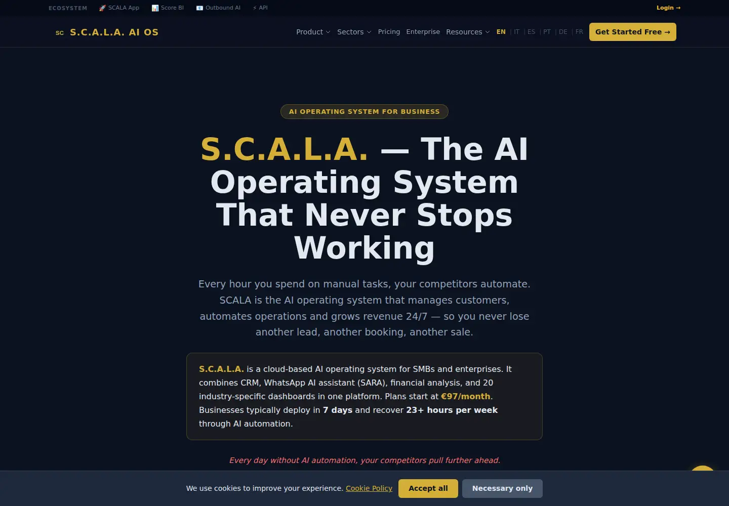 Captured homepage of get-scala.com in the current scan