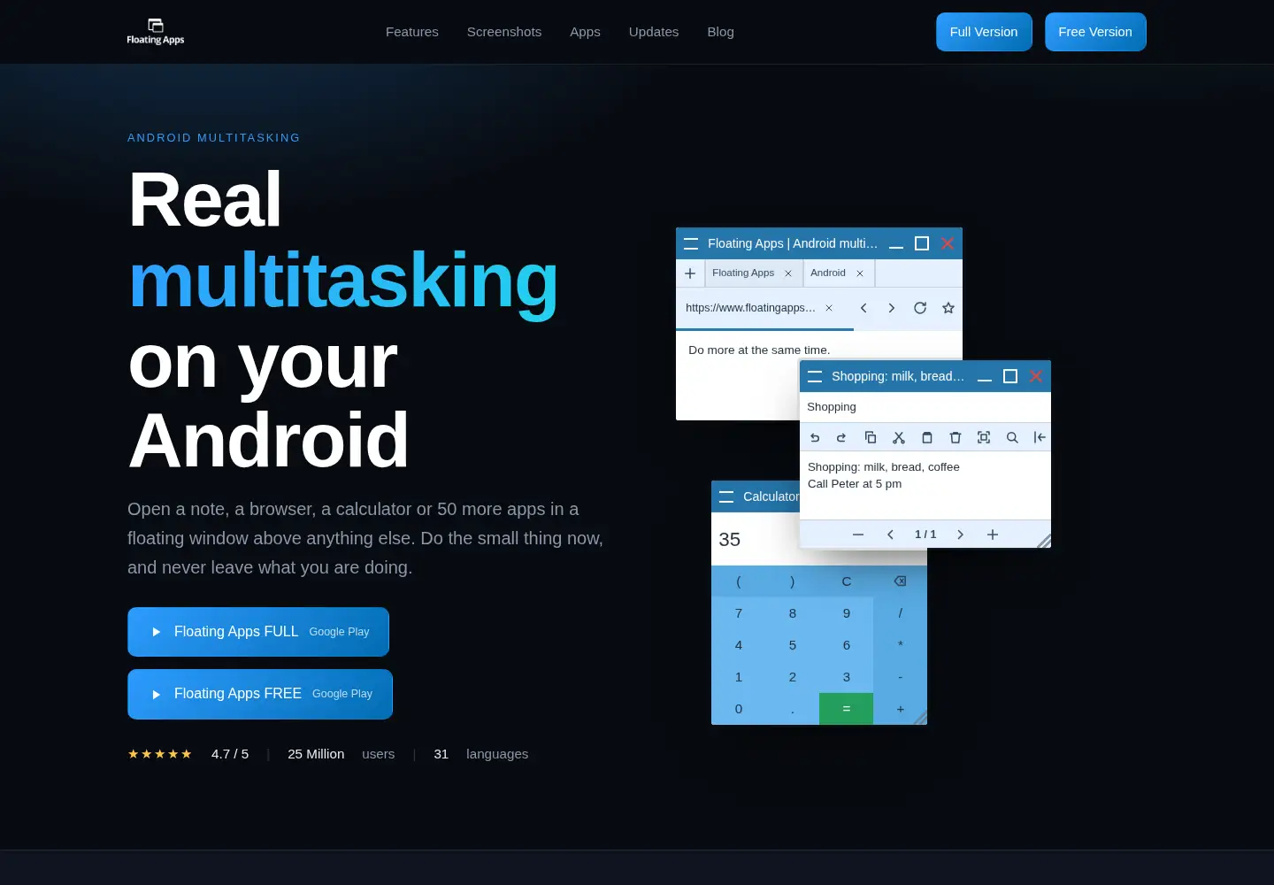 Screenshot of floatingapps.net
