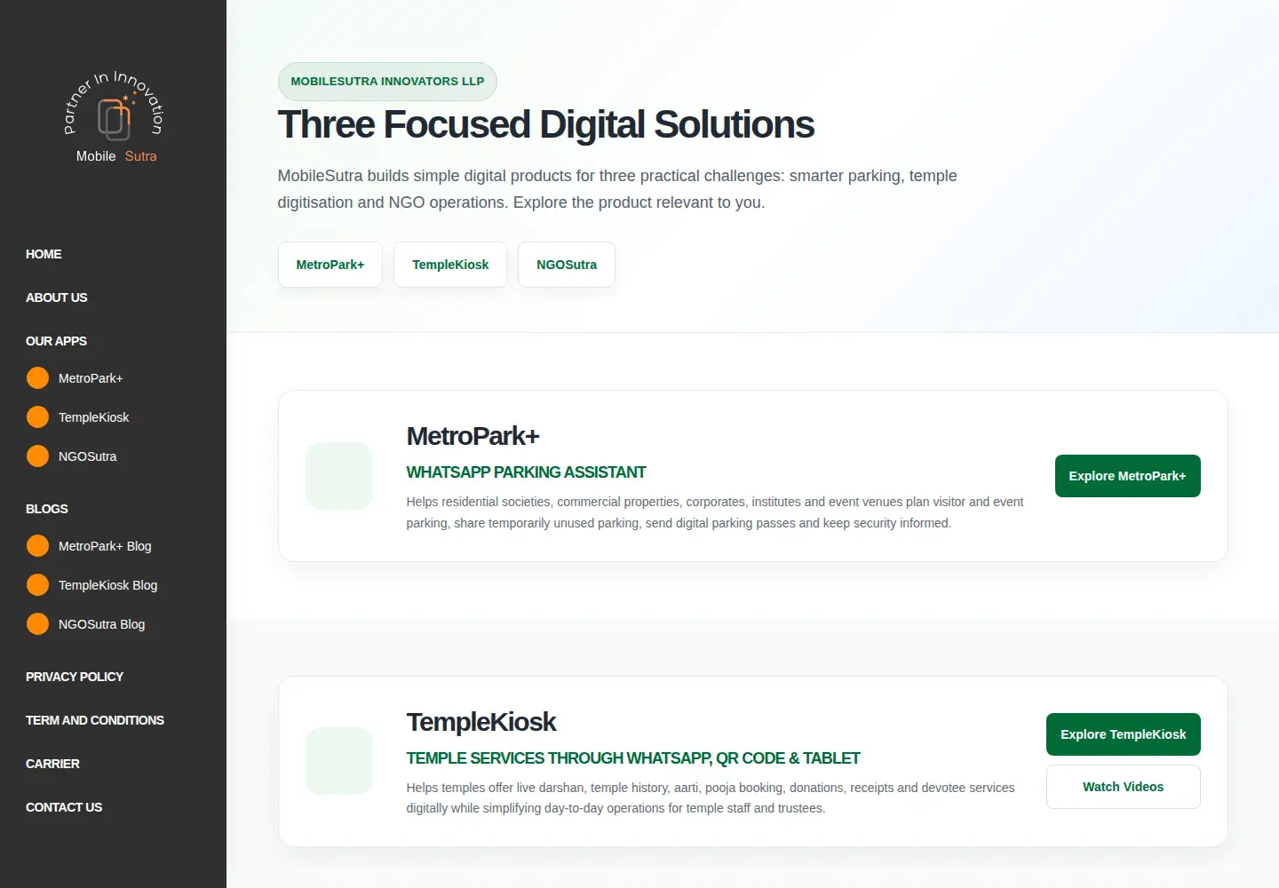 Screenshot of mobilesutra.com