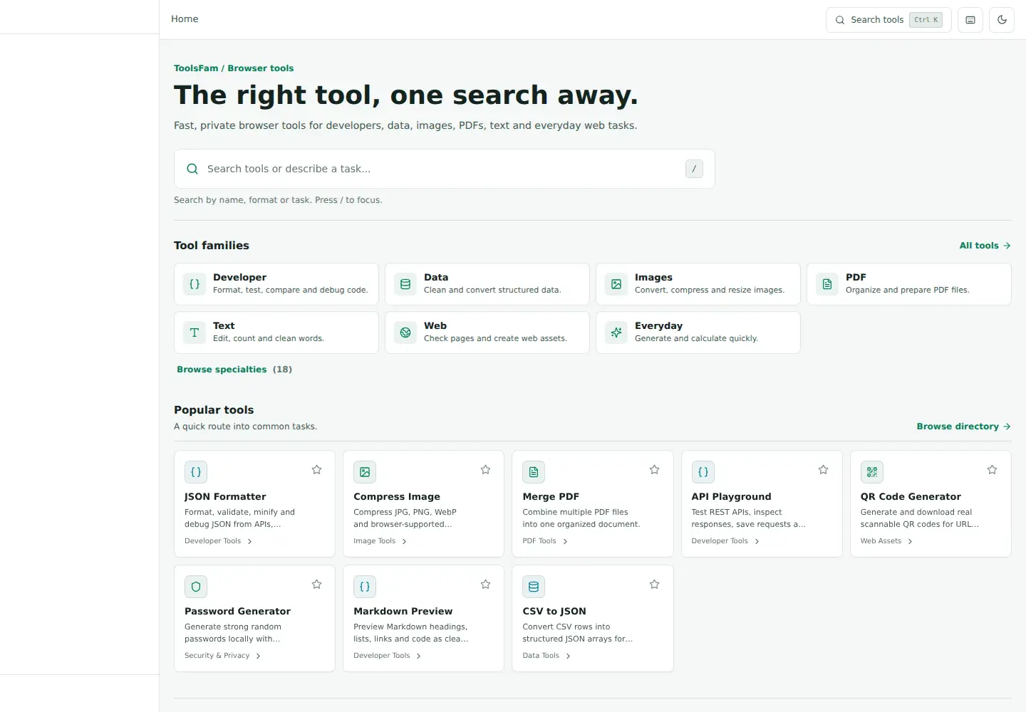 Screenshot of toolsfam.com