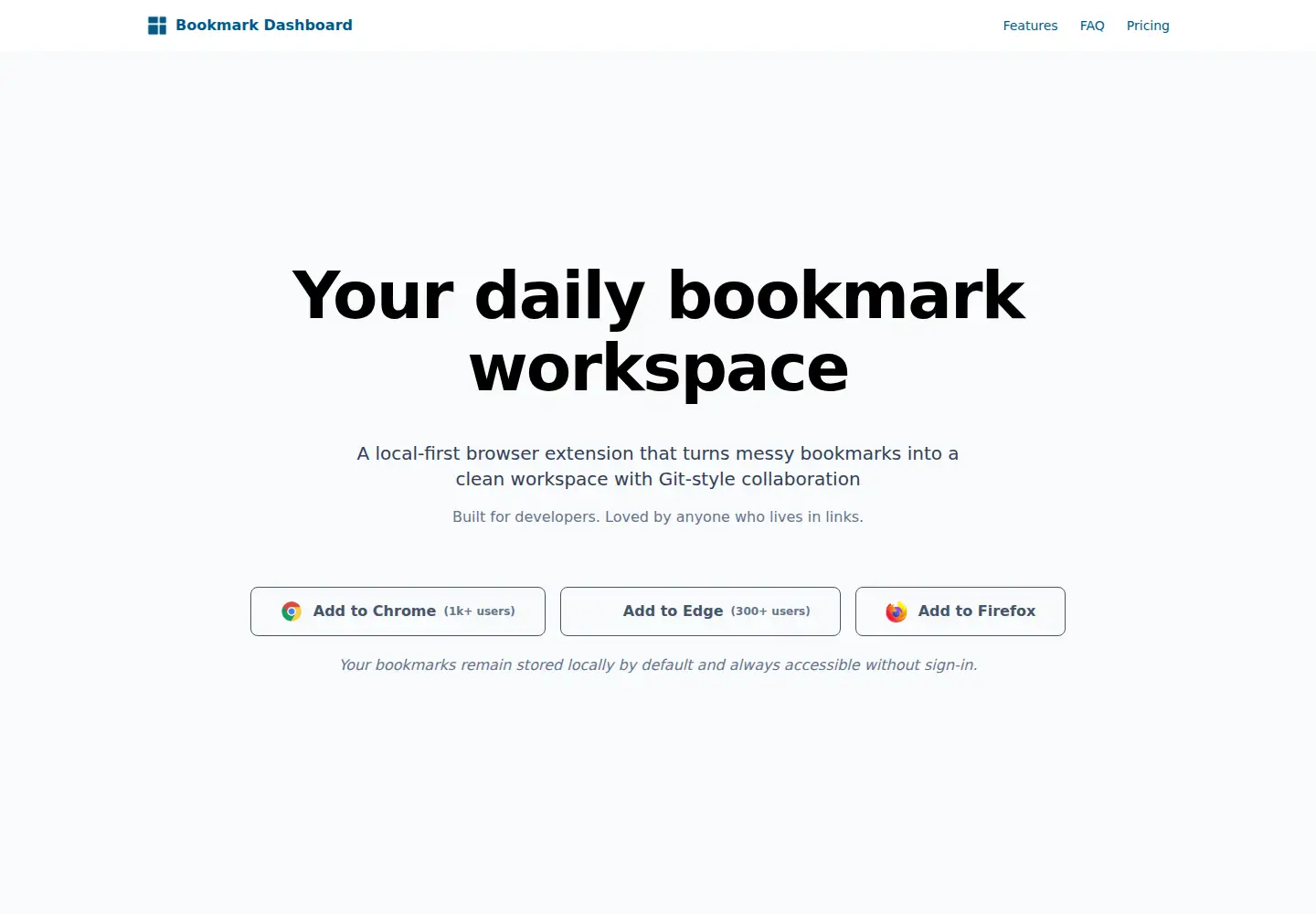 Captured homepage of bookmark-dashboard.online in the current scan