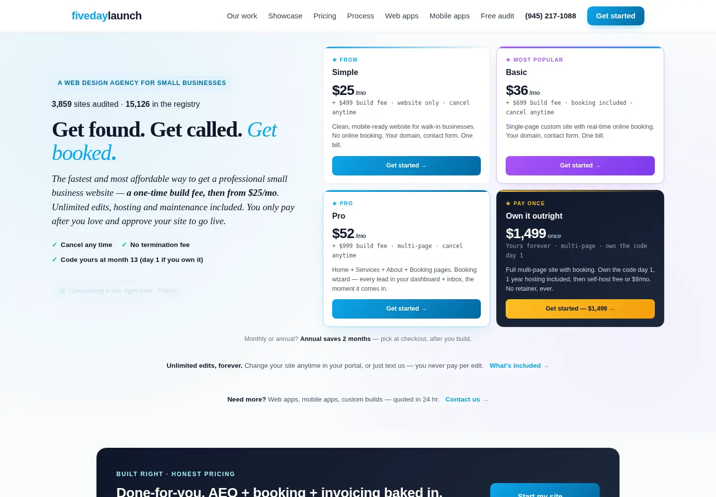 Screenshot of fivedaylaunch.com