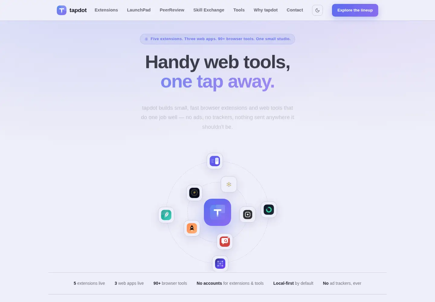 Screenshot of tapdot.org
