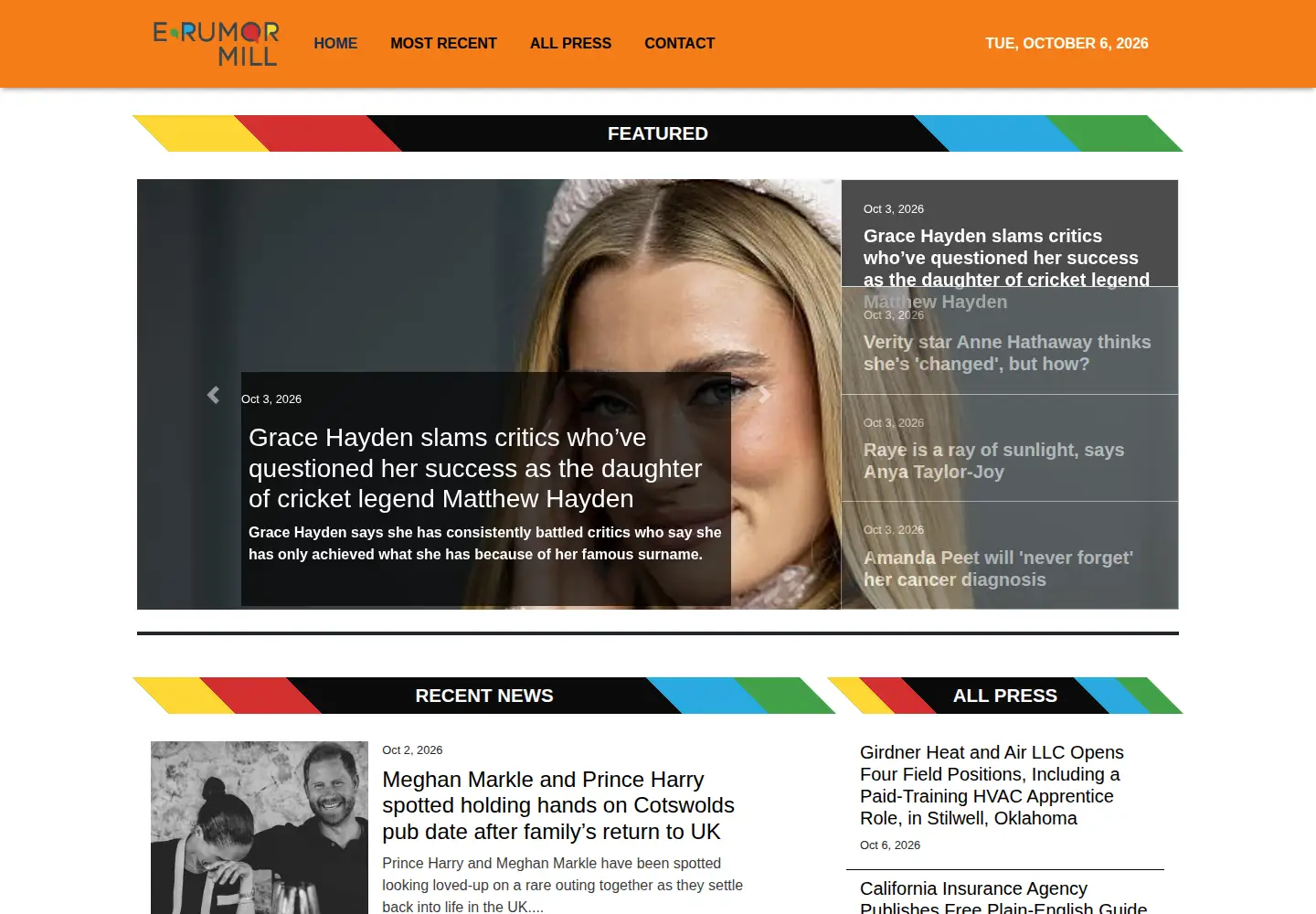 Screenshot of e-rumormill.com