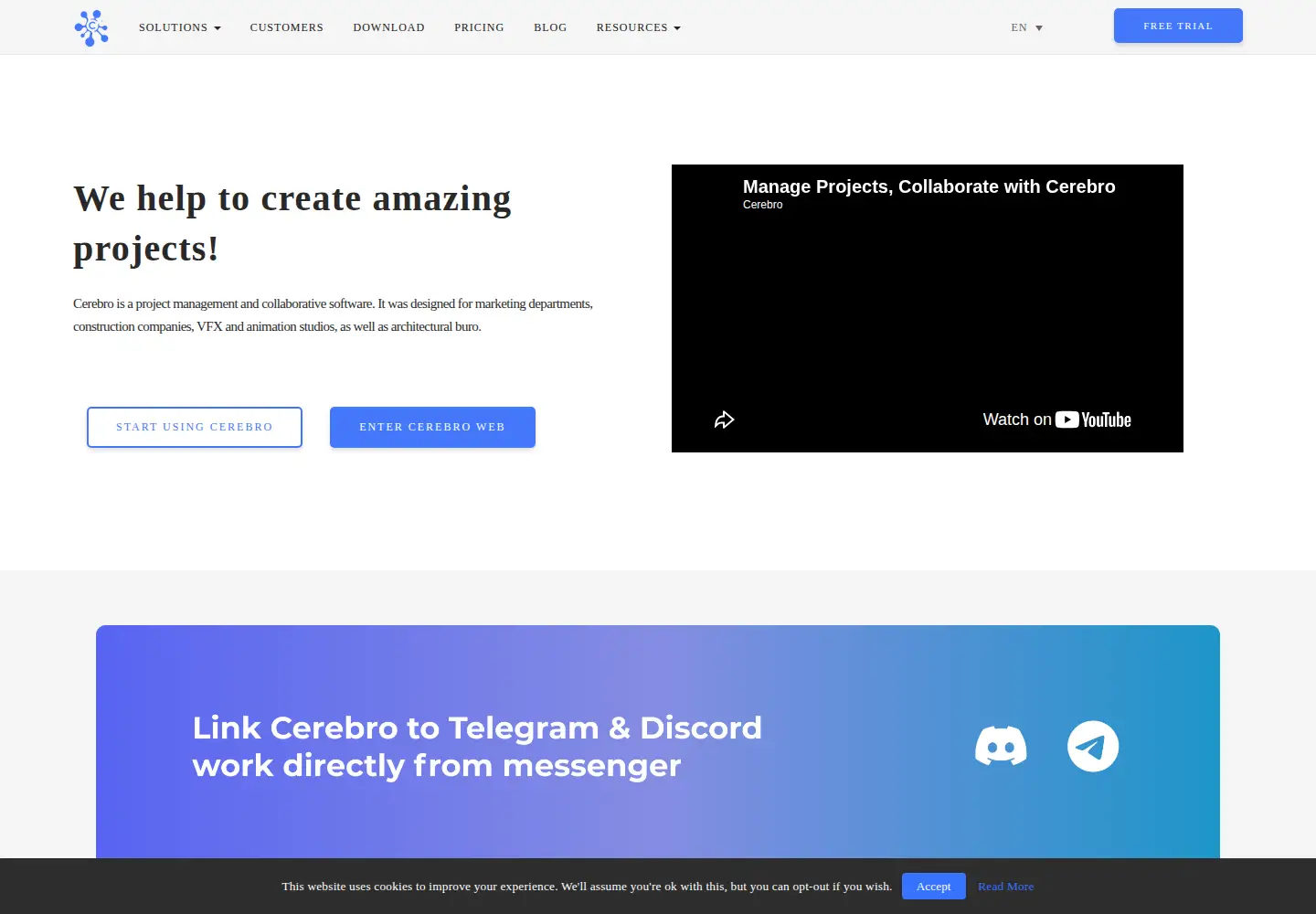 Captured homepage of cerebrohq.com in the current scan
