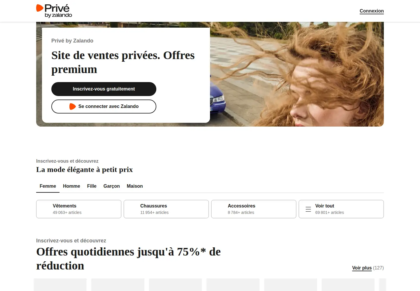 Screenshot of zalando-prive.fr
