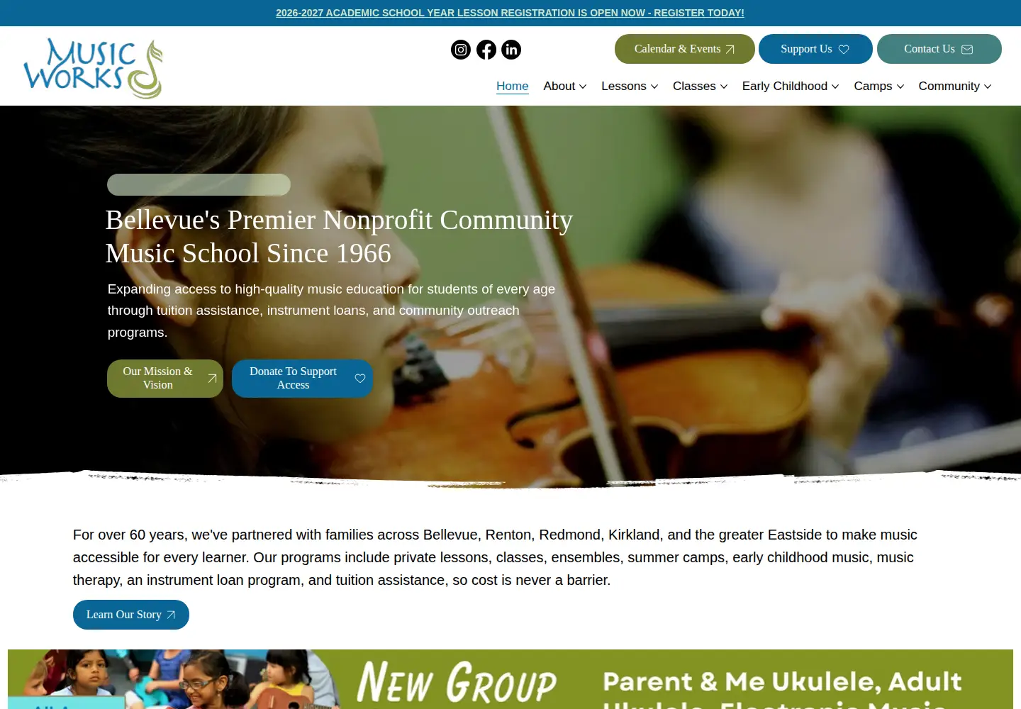Captured homepage of musicworksnw.org in the current scan