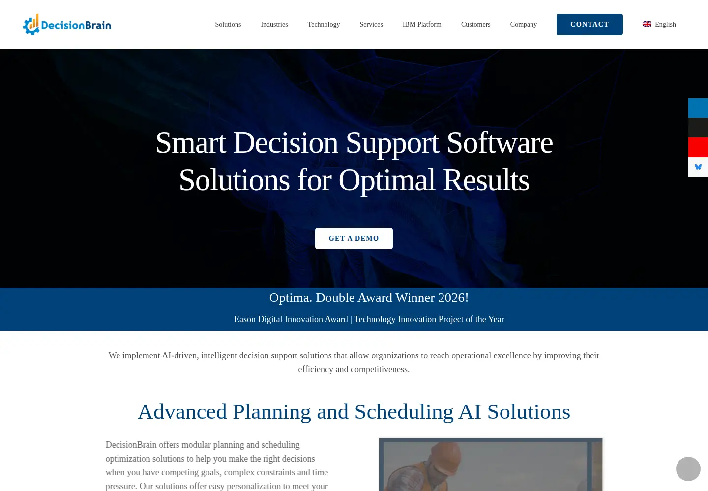 Captured homepage of decisionbrain.com in the current scan