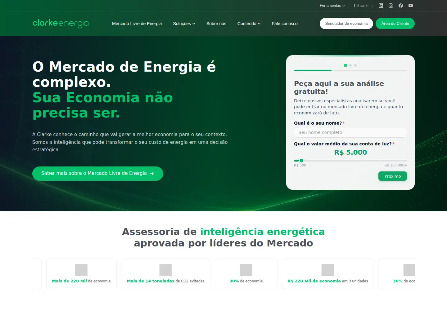 Screenshot of clarke.com.br