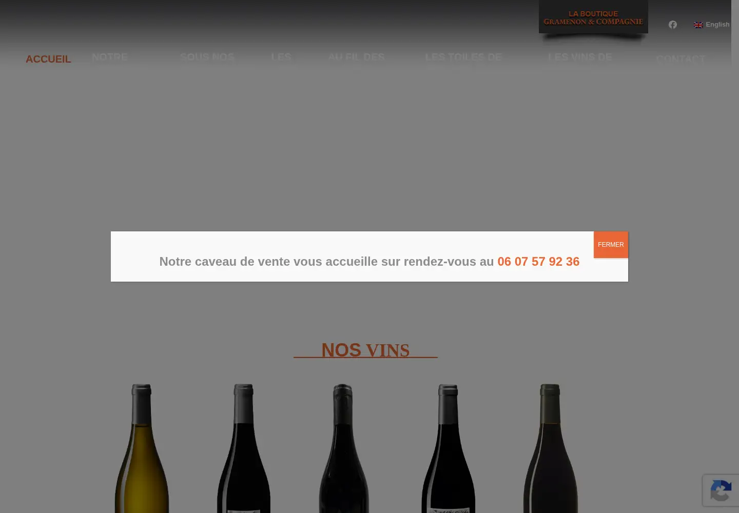 Screenshot of domaine-gramenon.fr