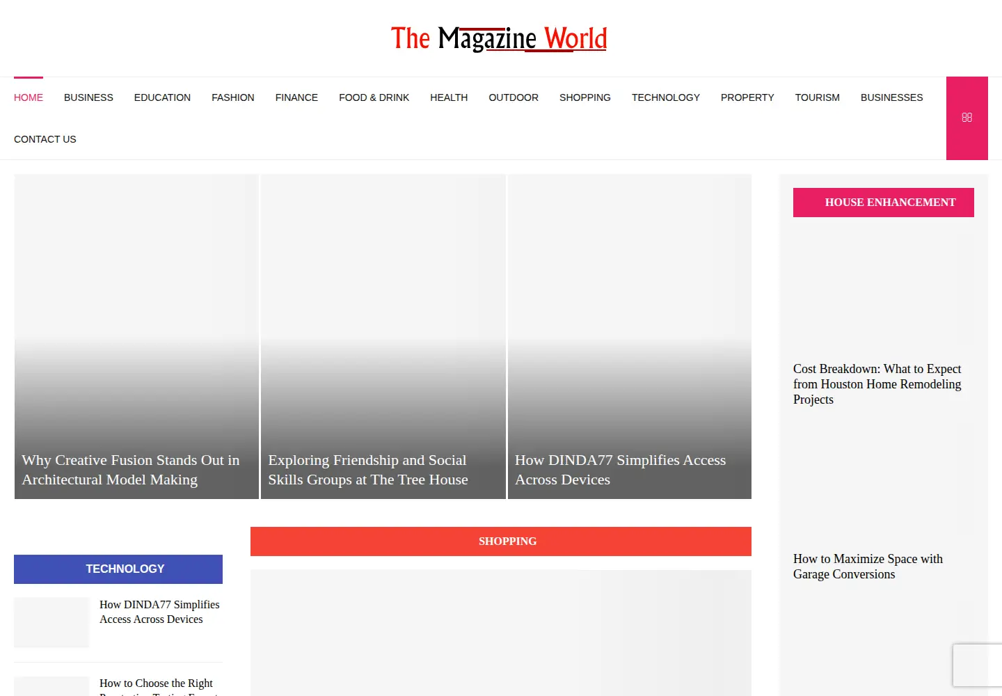 Captured homepage of themagazineworld.com in the current scan