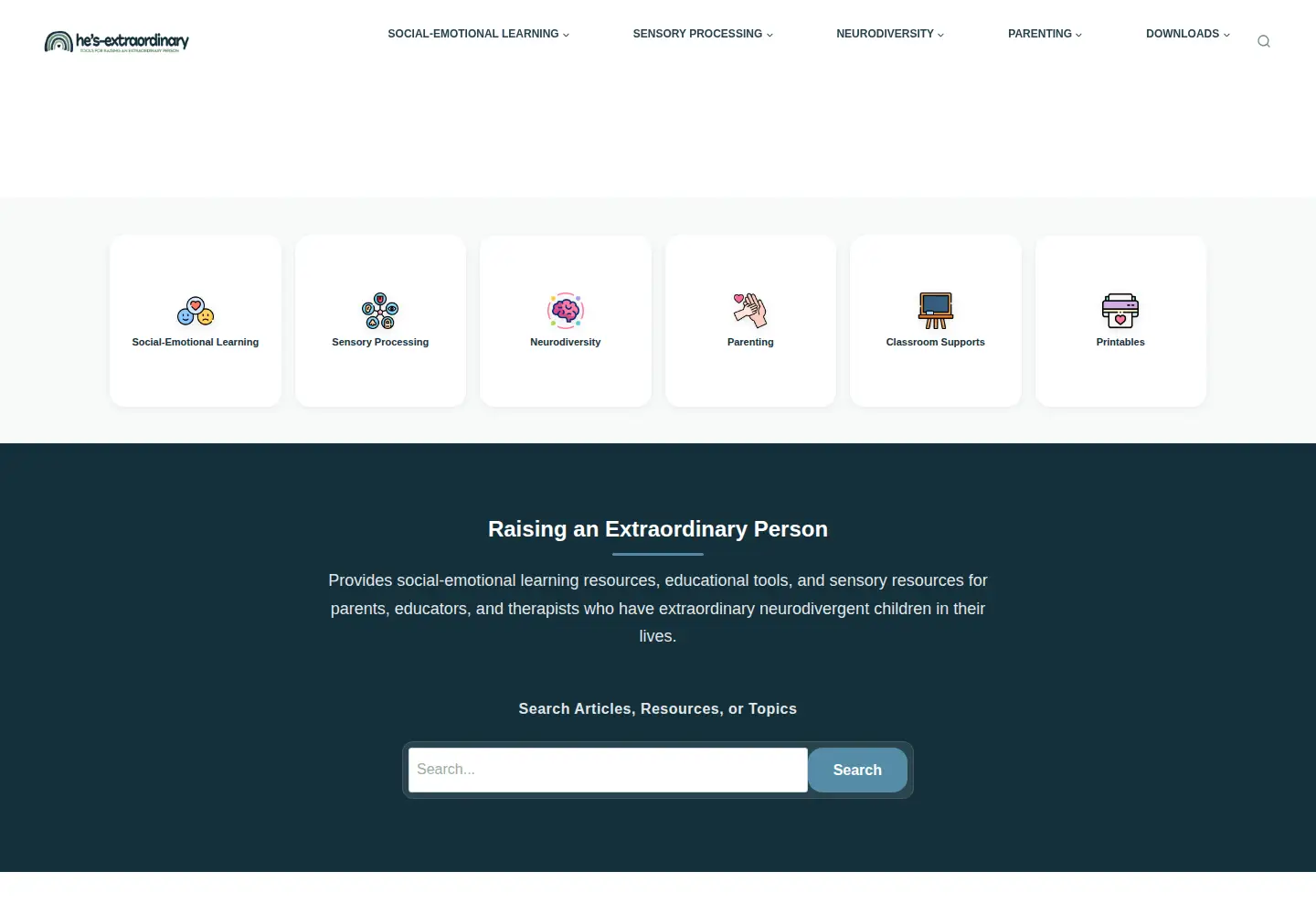 Captured homepage of hes-extraordinary.com in the current scan