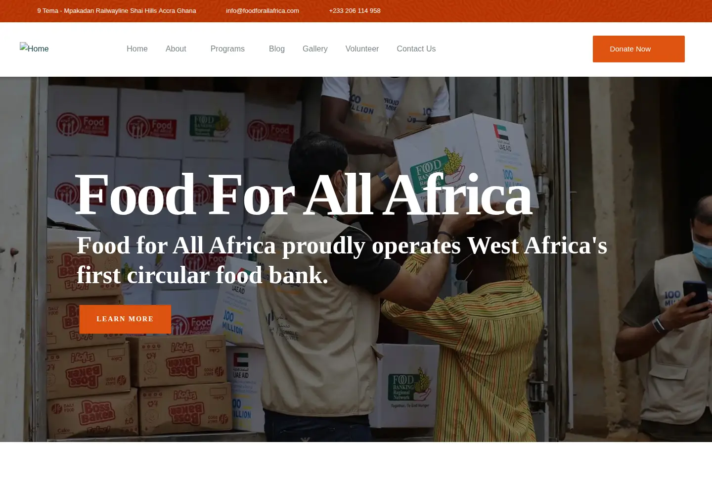 Screenshot of foodforallafrica.com