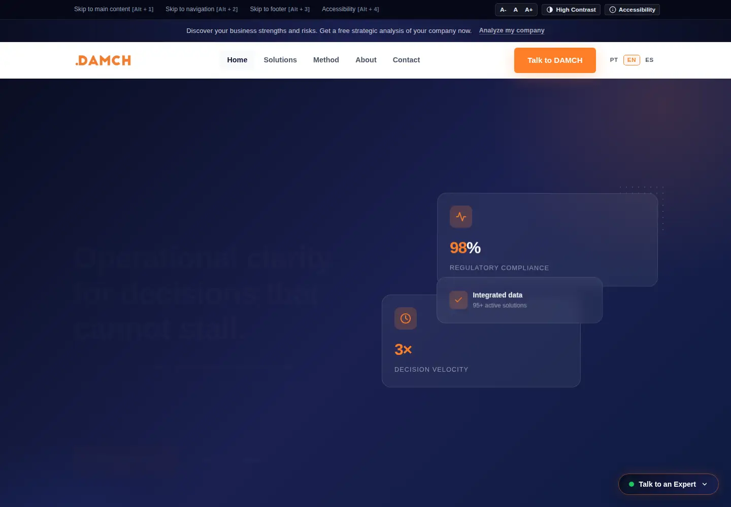 Screenshot of damch.com.br