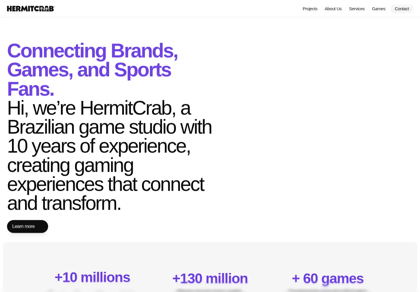 Screenshot of hermitcrabstudio.com