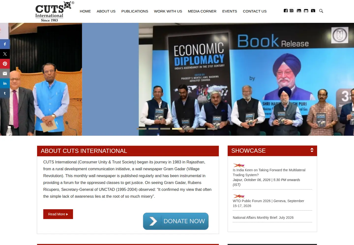 Captured homepage of cuts-international.org in the current scan