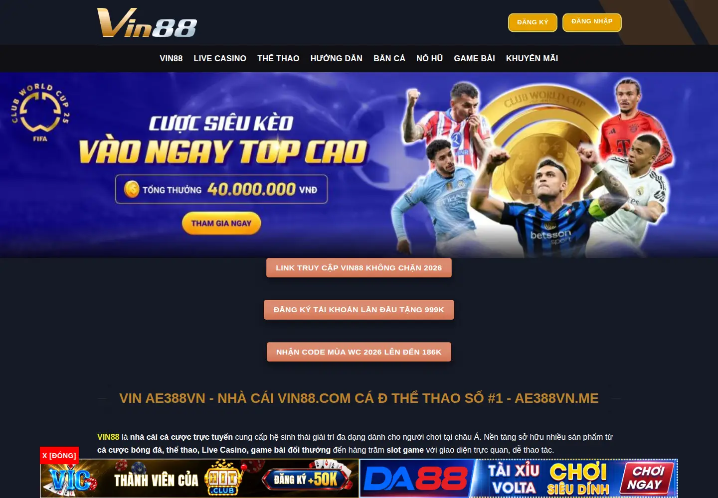 Screenshot of vin88.farm