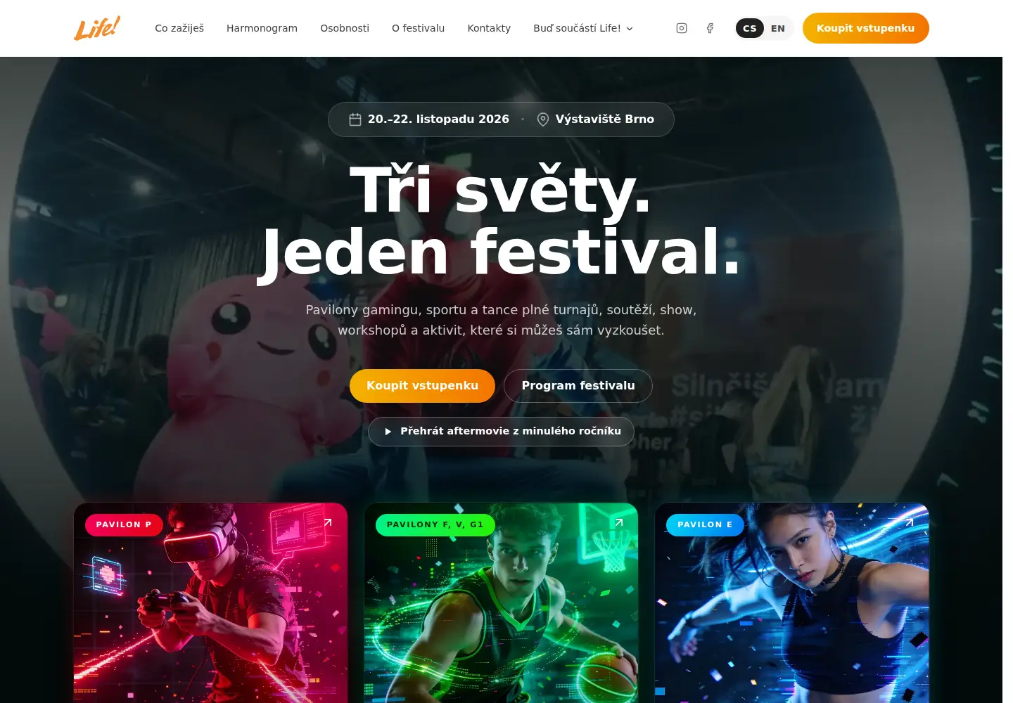Captured homepage of festivallife.cz in the current scan