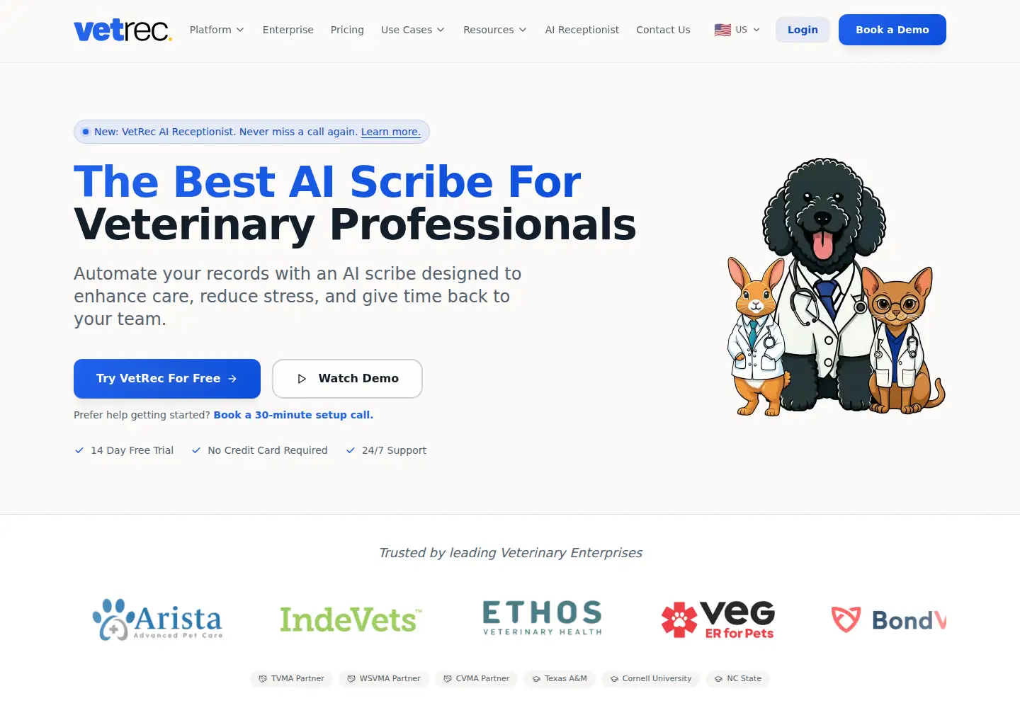 Screenshot of vetrec.io