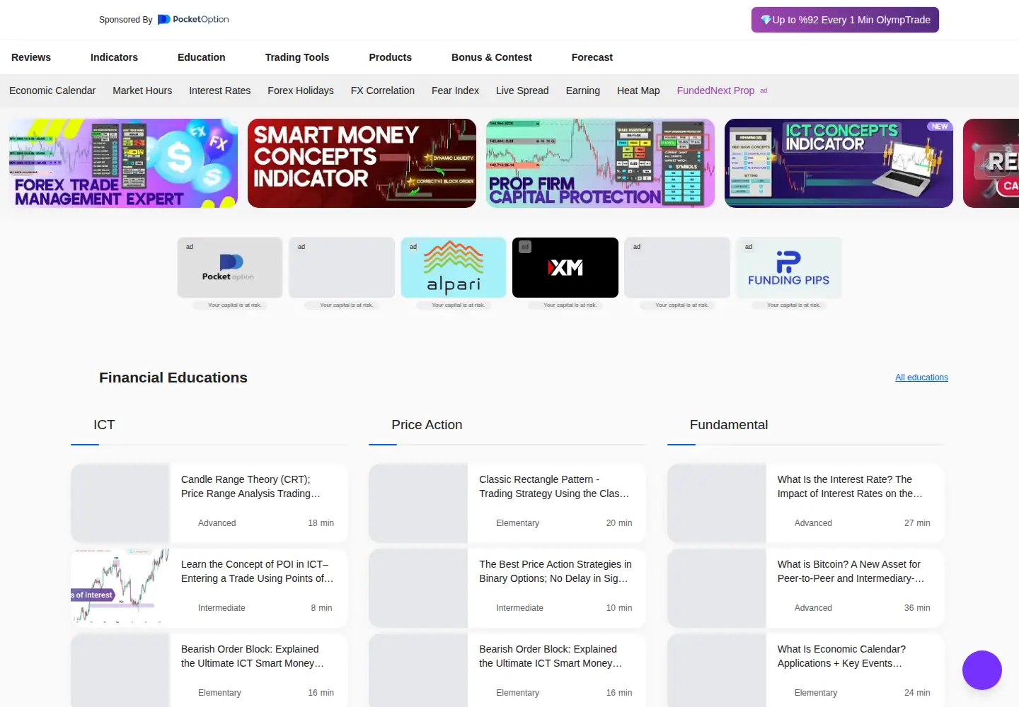 Screenshot of tradingfinder.com