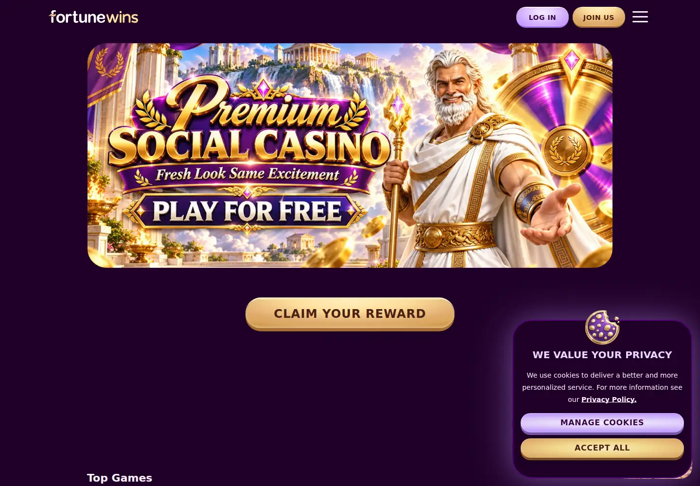 Screenshot of fortunewins.com