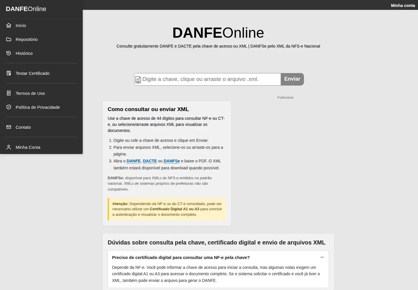 Screenshot of danfeonline.com.br