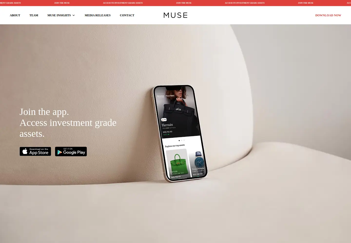 Screenshot of jointhemuse.com