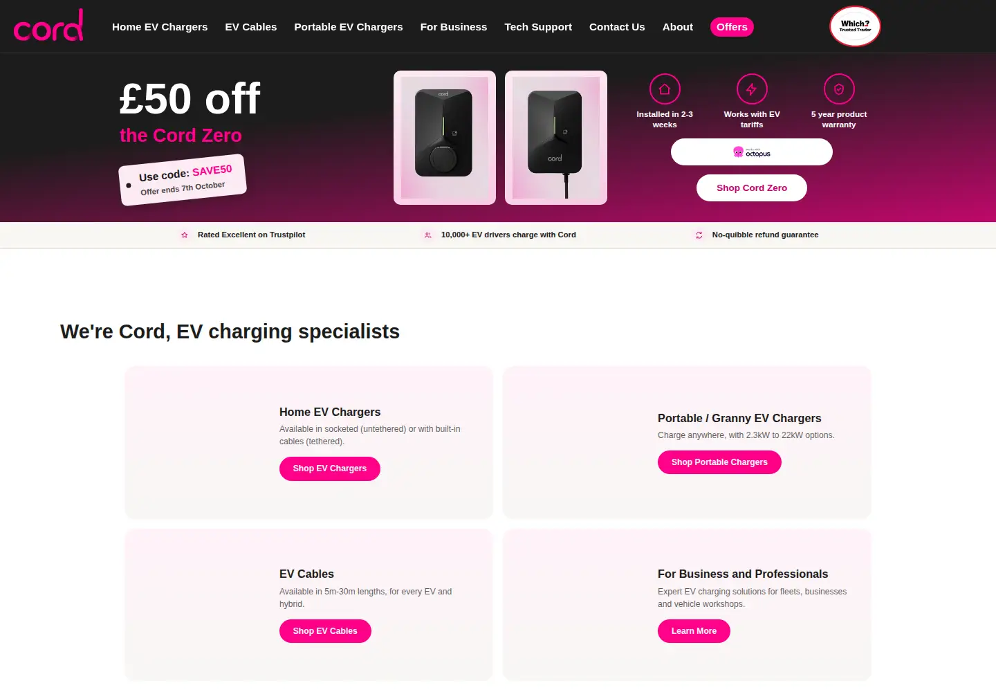 Screenshot of cord-ev.com