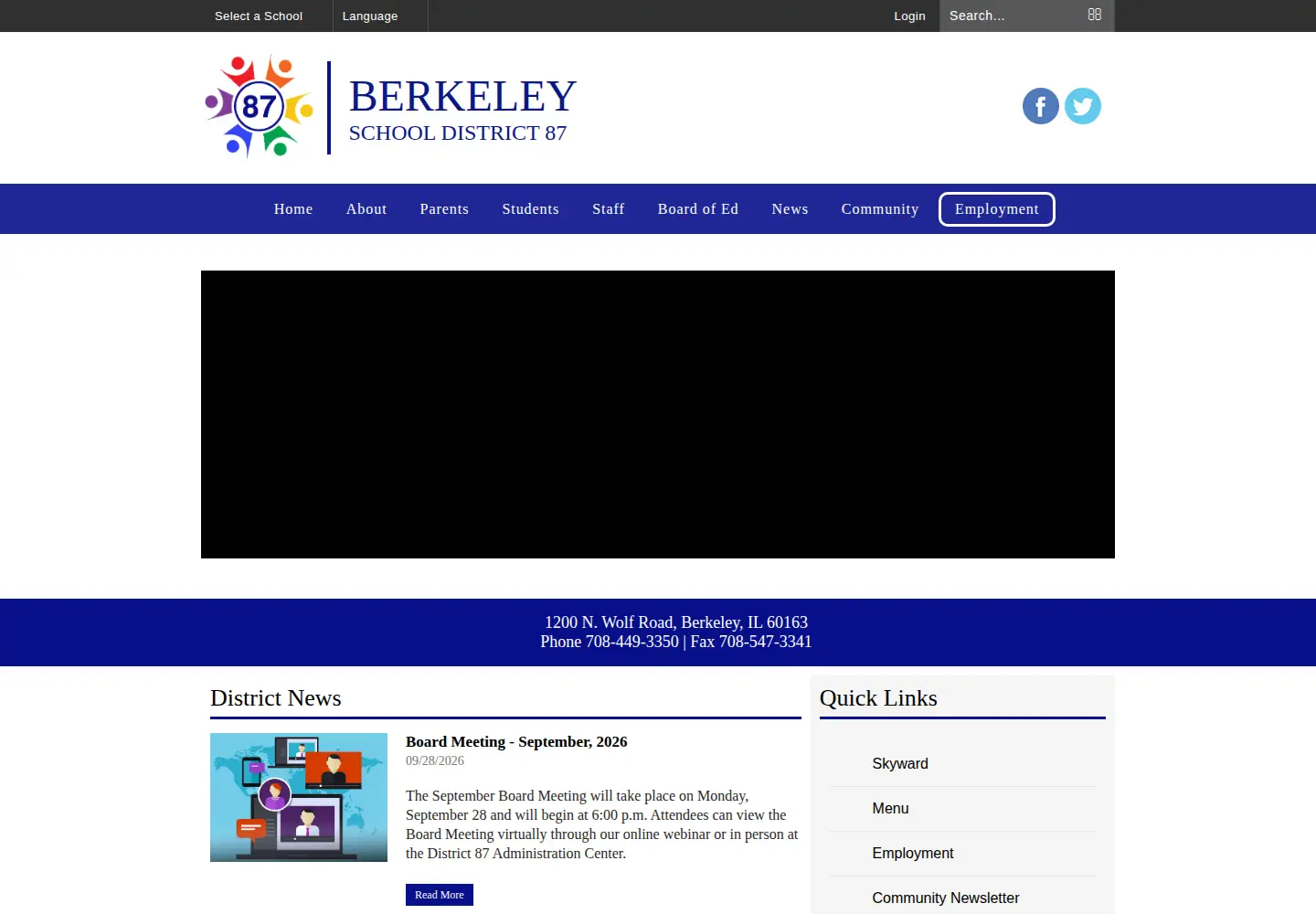 Captured homepage of berkeley87.org in the current scan