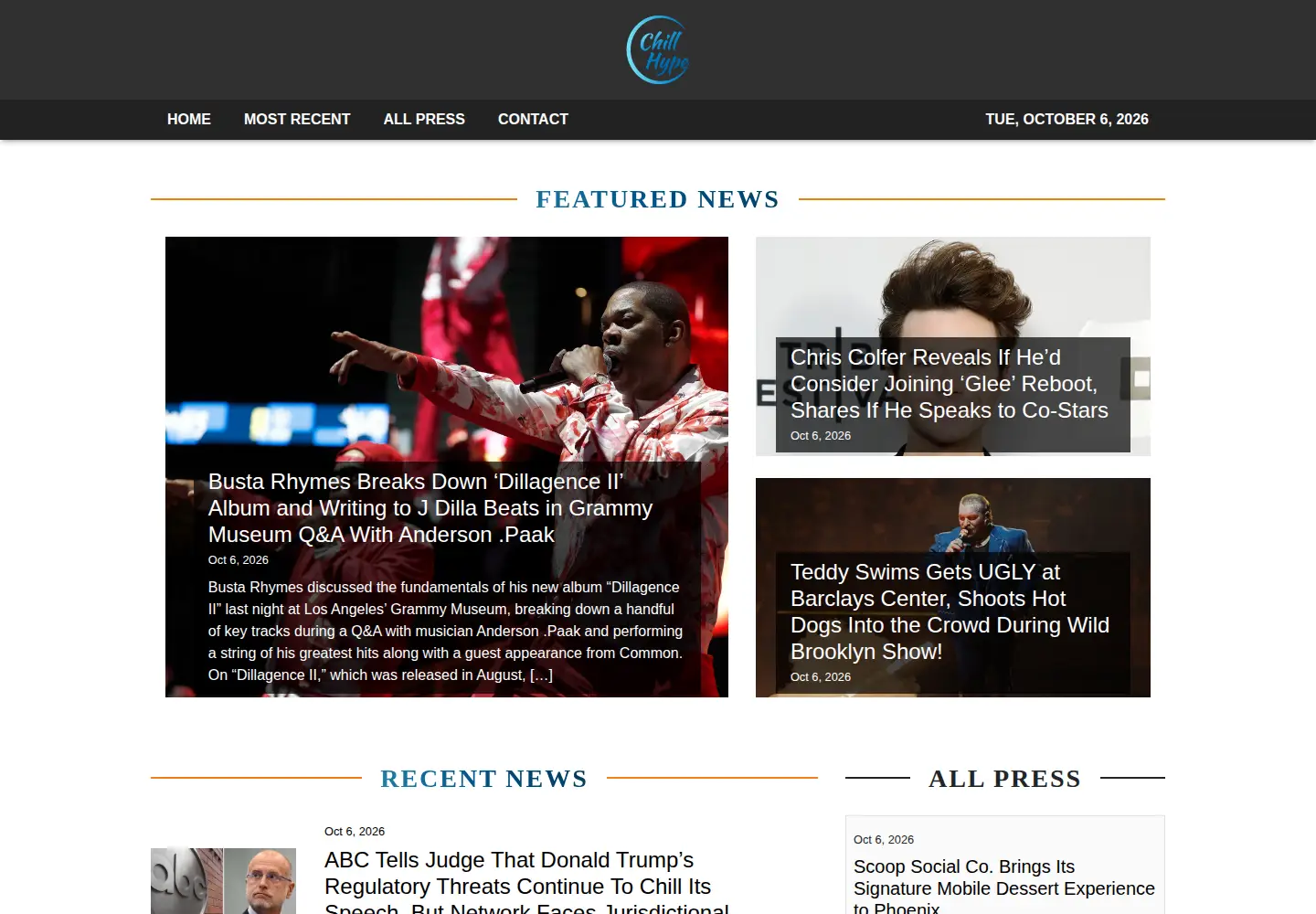 Screenshot of chillhype.com