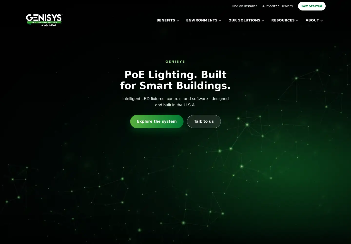 Screenshot of genisyslighting.com