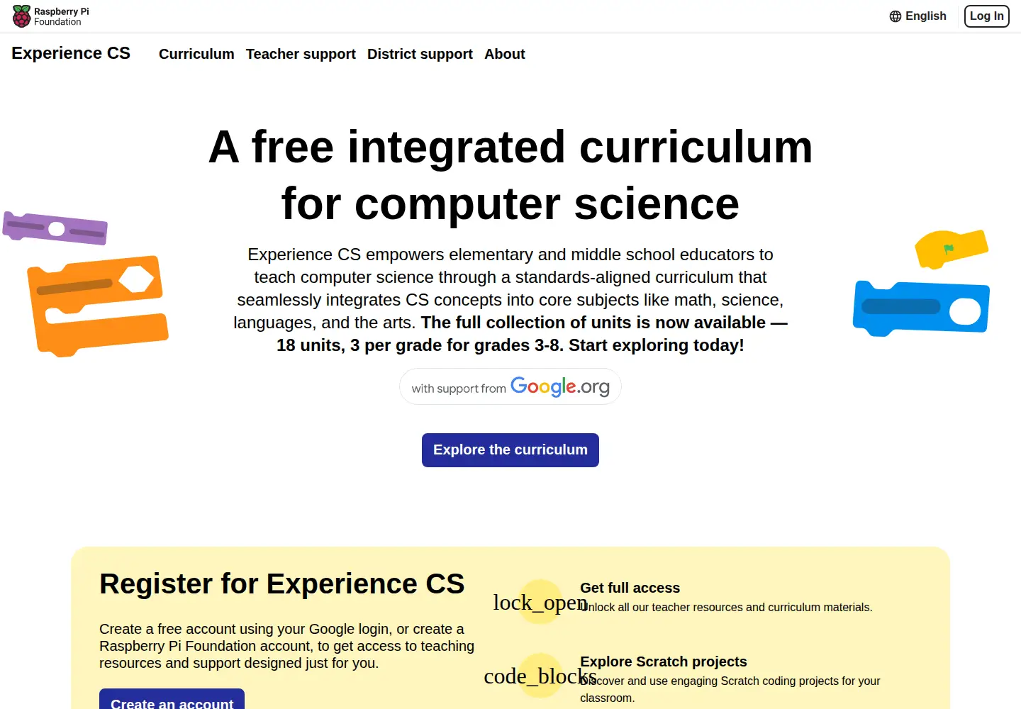 Screenshot of experience-cs.org
