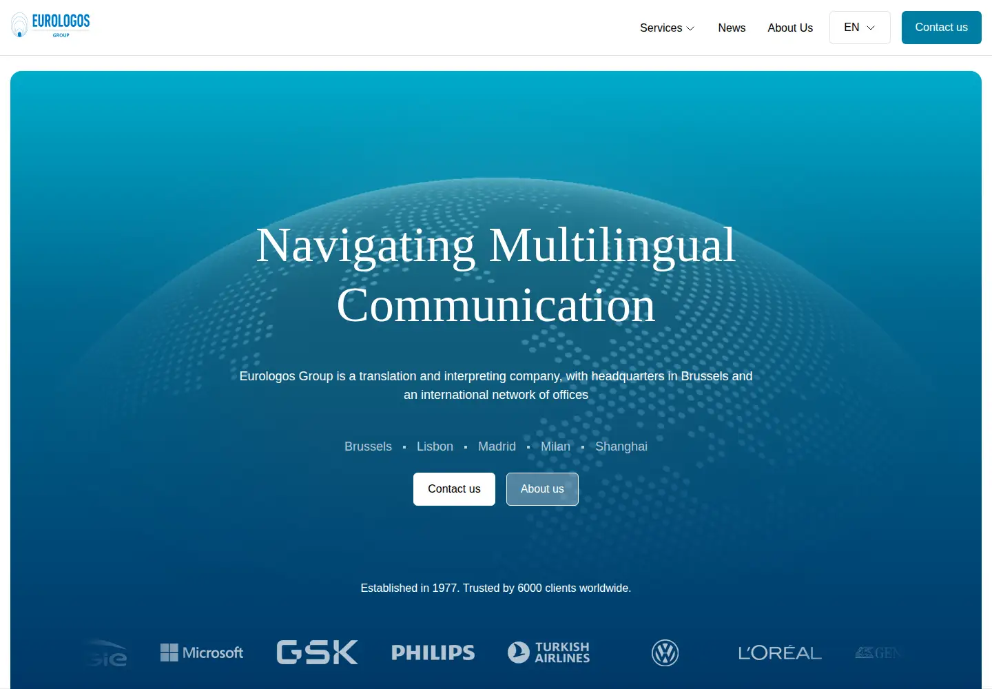 Captured homepage of eurologos.com in the current scan