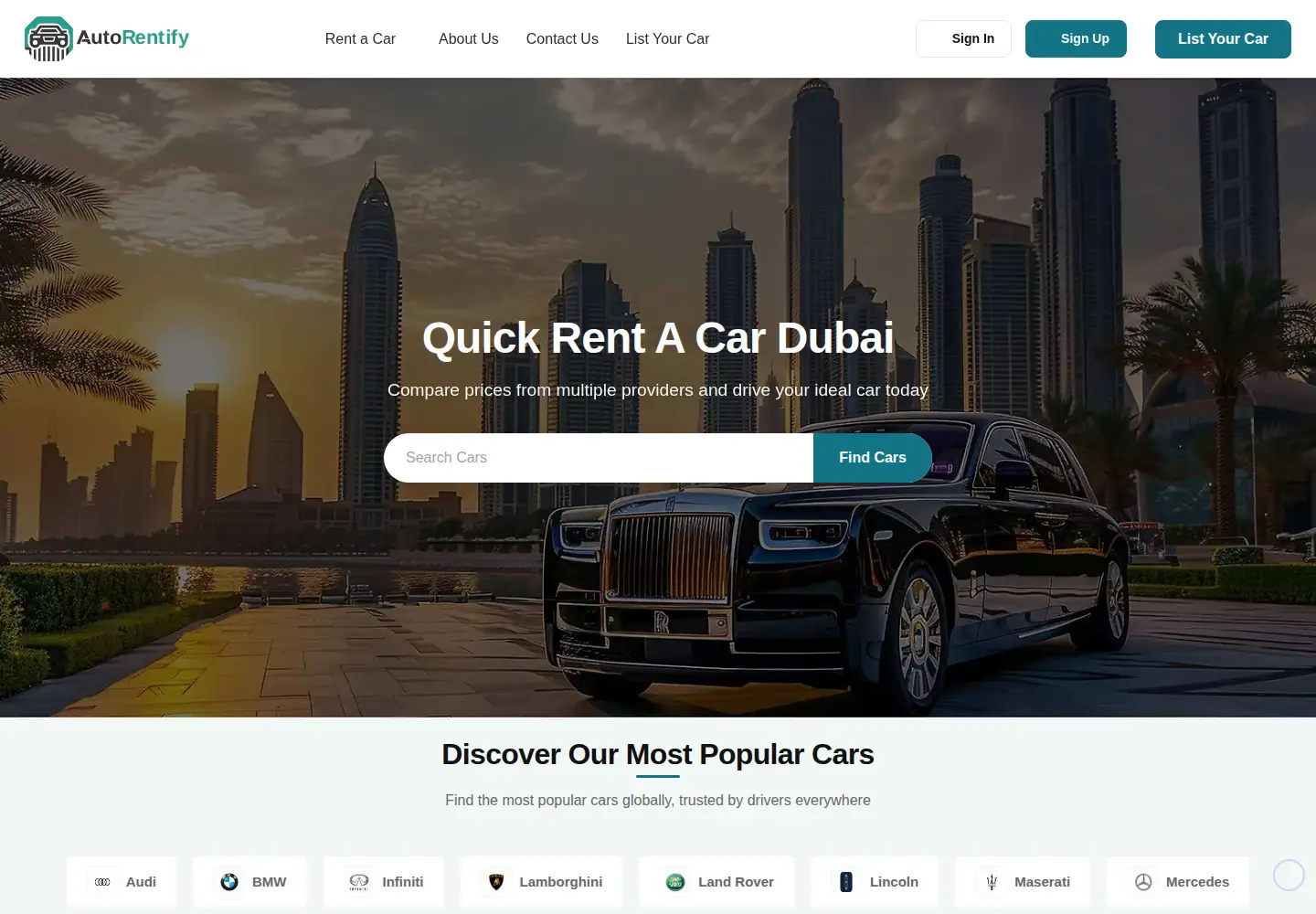 Screenshot of autorentify.com