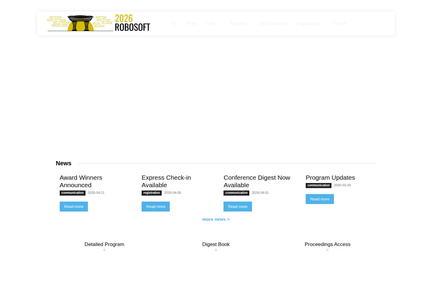 Screenshot of robosoft2026.org